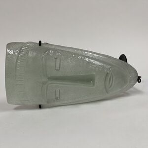 Vintage Candle Holder Flat Face Male Female Faces Figure Frosted Glass Decor